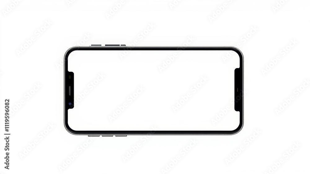 Wall mural laptop mock up with clear screen displaying generic interface icons, design, white