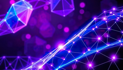 Crystalized Harmony A Digital Landscape of Polygonal Crystals and Organic Vines