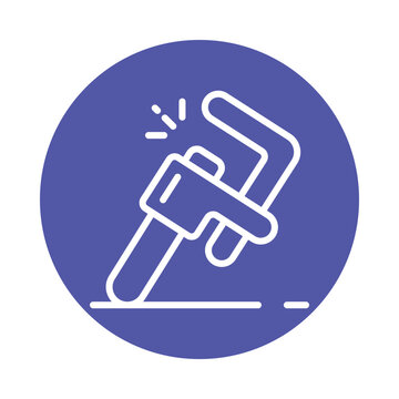 recommend clip art: Pipe Wrench Vector Gylph circle Outline Icon. Eps 10 File 
