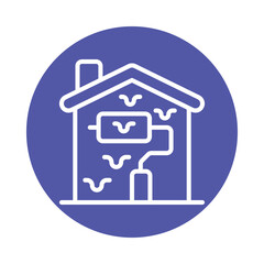 Home Painting Vector Gylph circle Outline Icon. Eps 10 File 