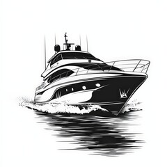 Design of nautical yacht icon logo illustration isolated on white background