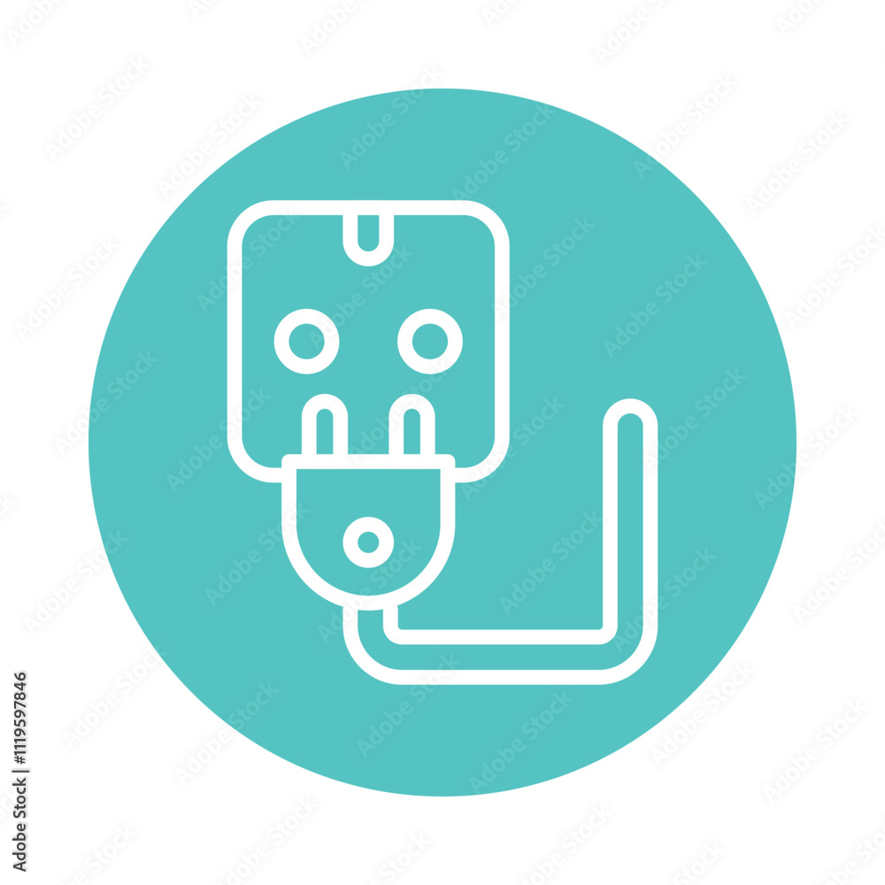 Poster socket vector gylph circle outline icon. eps 10 file