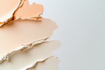 Layers of peeling paint revealing various shades on a textured surface in a minimalist setting