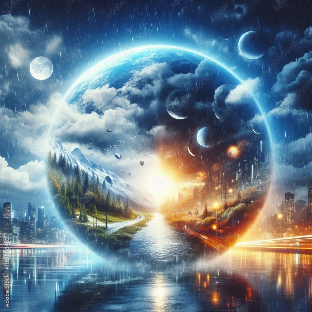 Poster 19 dynamic weather show different weather conditions in one imag
