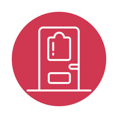 Cooking Spoon Vector Gylph circle Outline Icon. Eps 10 File 