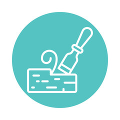 Chisel Vector Gylph circle Outline Icon. Eps 10 File 