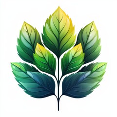 Design of leaf icon logo illustration isolated on white background