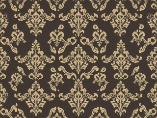 Elegant and intricate Damask seamless vector pattern perfect for backgrounds, wallpapers, textiles, and decorative designs, vector, background