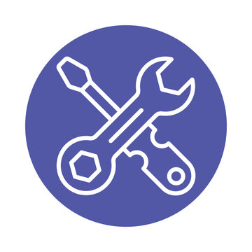 recommend clip art: Repair Tool  Vector Gylph circle Outline Icon. Eps 10 File 