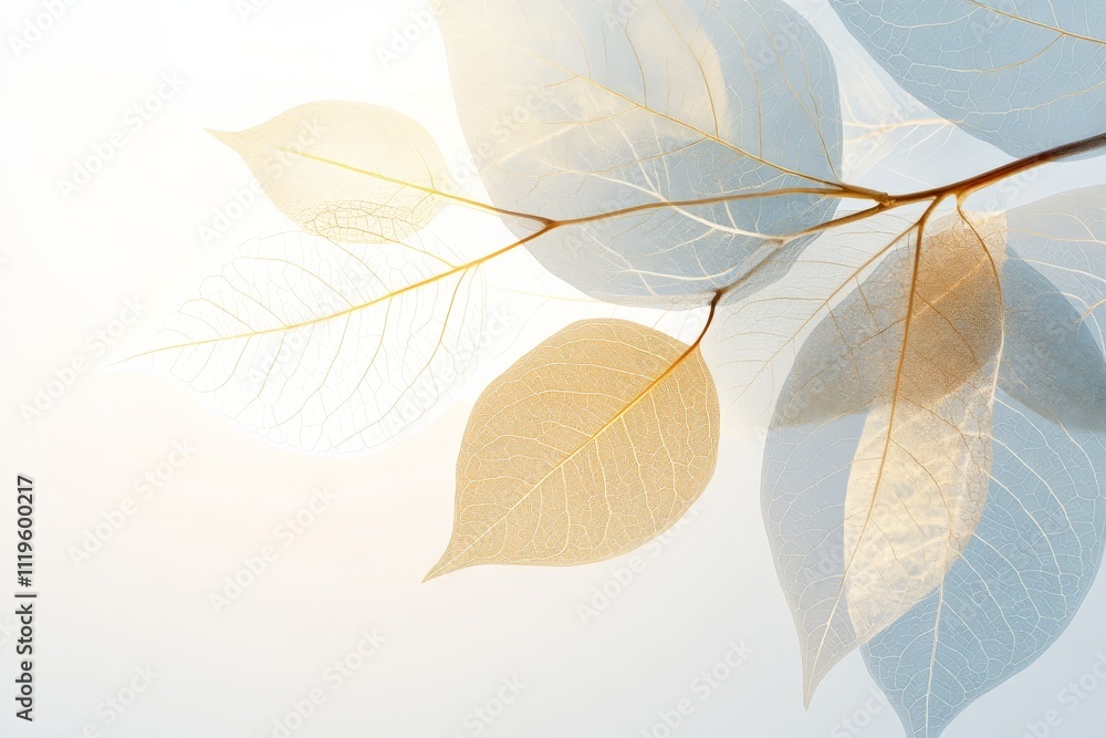 Aufkleber delicate leaves create a serene atmosphere with soft light in a calming nature setting