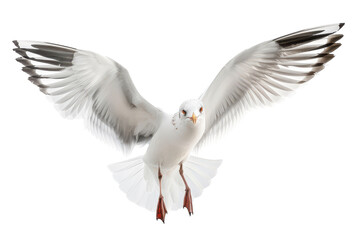 Fototapeta premium High-Resolution Sharp Focus Image of a Seagull Isolated on a Seamless White Background for Print and Digital Use