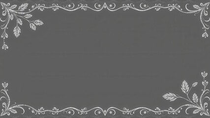 Luxury silver leaves lace border with intricate details and elegant design, elegant, shiny