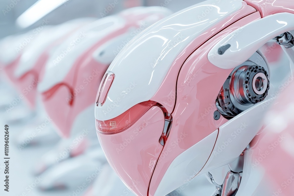 Aufkleber advanced robotics on display in a high-tech manufacturing facility featuring sleek designs and preci