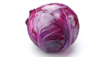 Obraz premium 3D Red cabbage icon on a white background