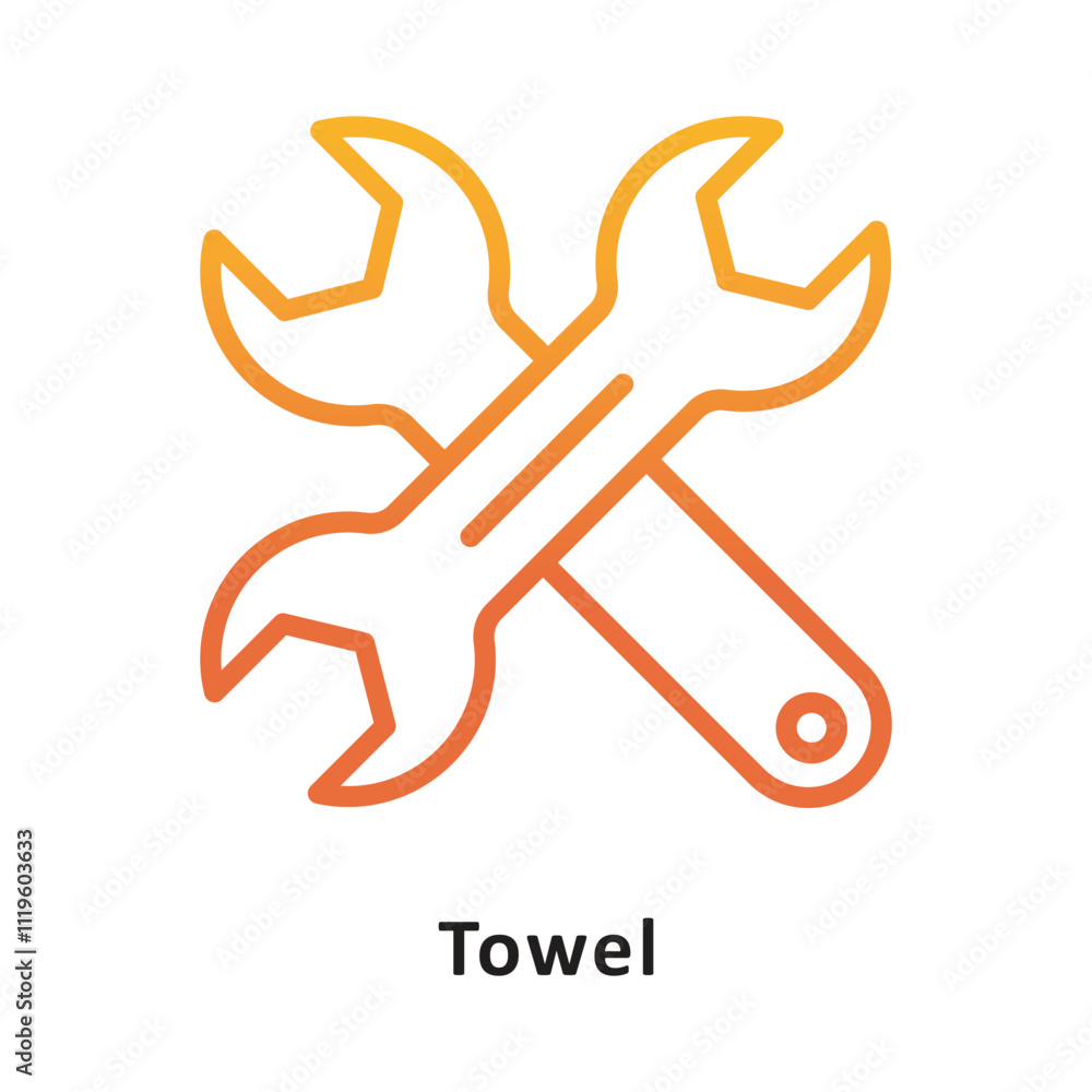 Poster towel vector gradient outline icon. eps 10 file