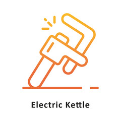 Electric Kettle Vector Gradient Outline Icon. Eps 10 File 
