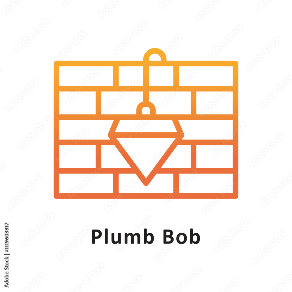 Poster plumb bob vector gradient outline icon. eps 10 file