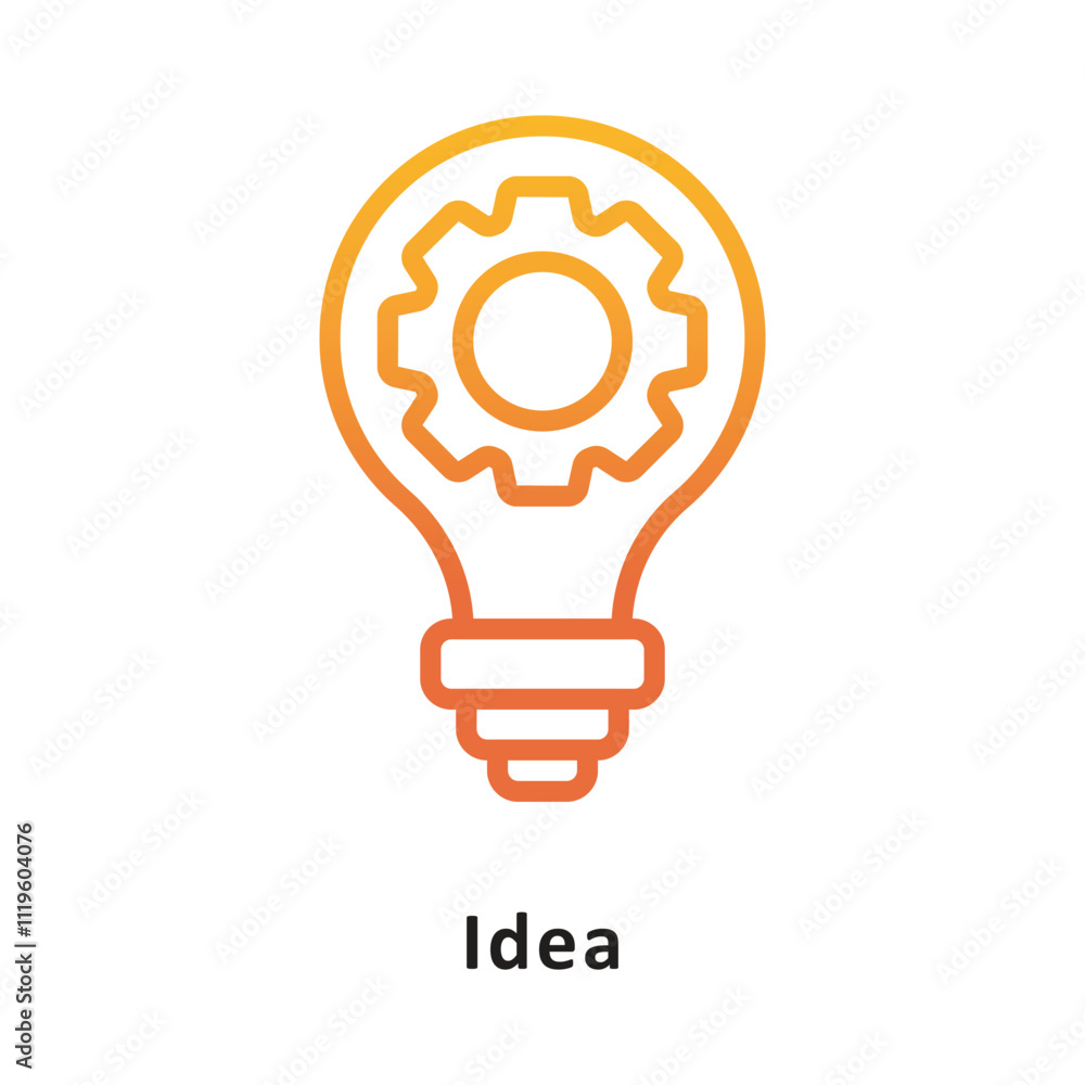 Poster idea vector gradient outline icon. eps 10 file