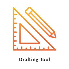 Drafting Tool Vector Gradient Outline Icon. Eps 10 File 