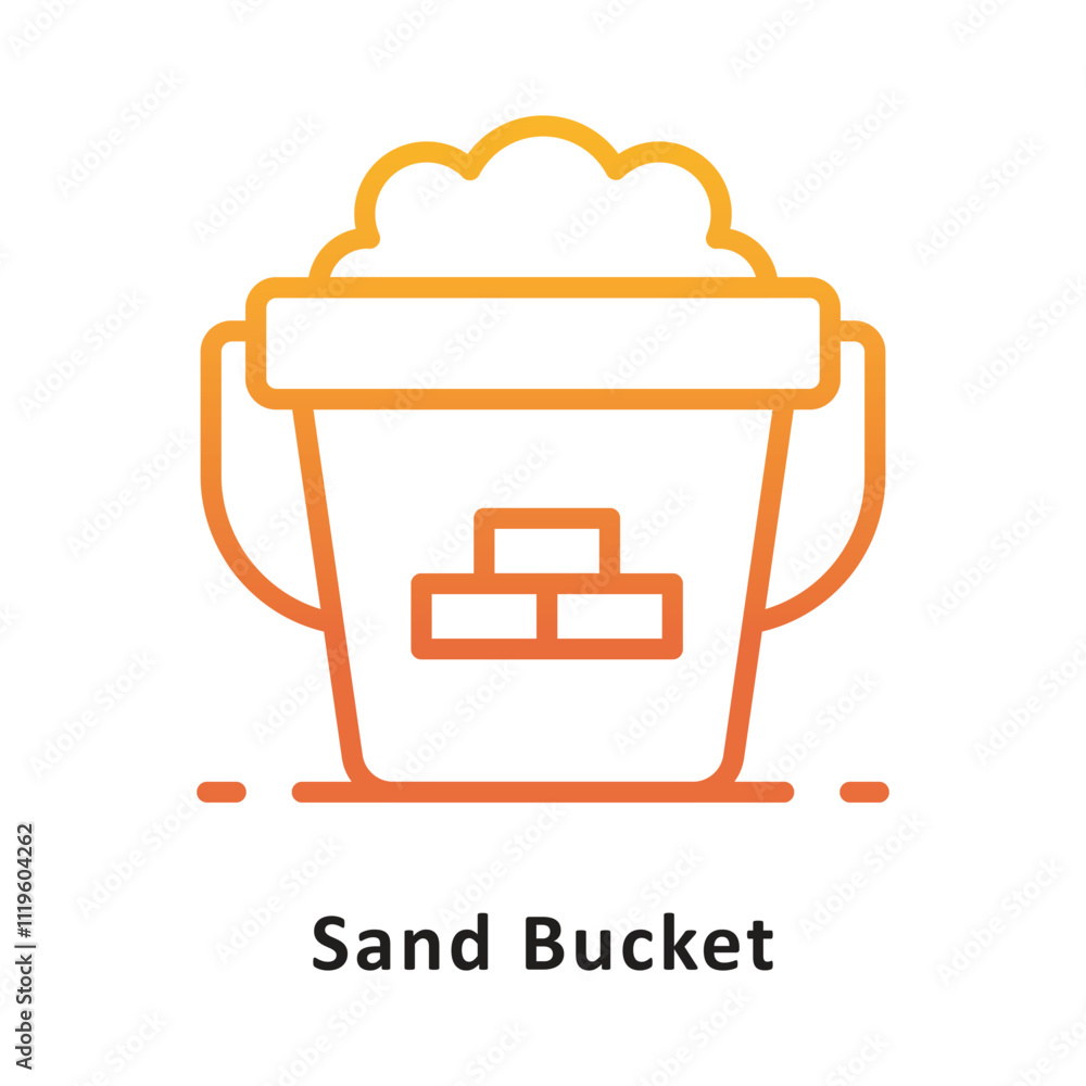 Aufkleber sand bucket vector gradient outline icon. eps 10 file