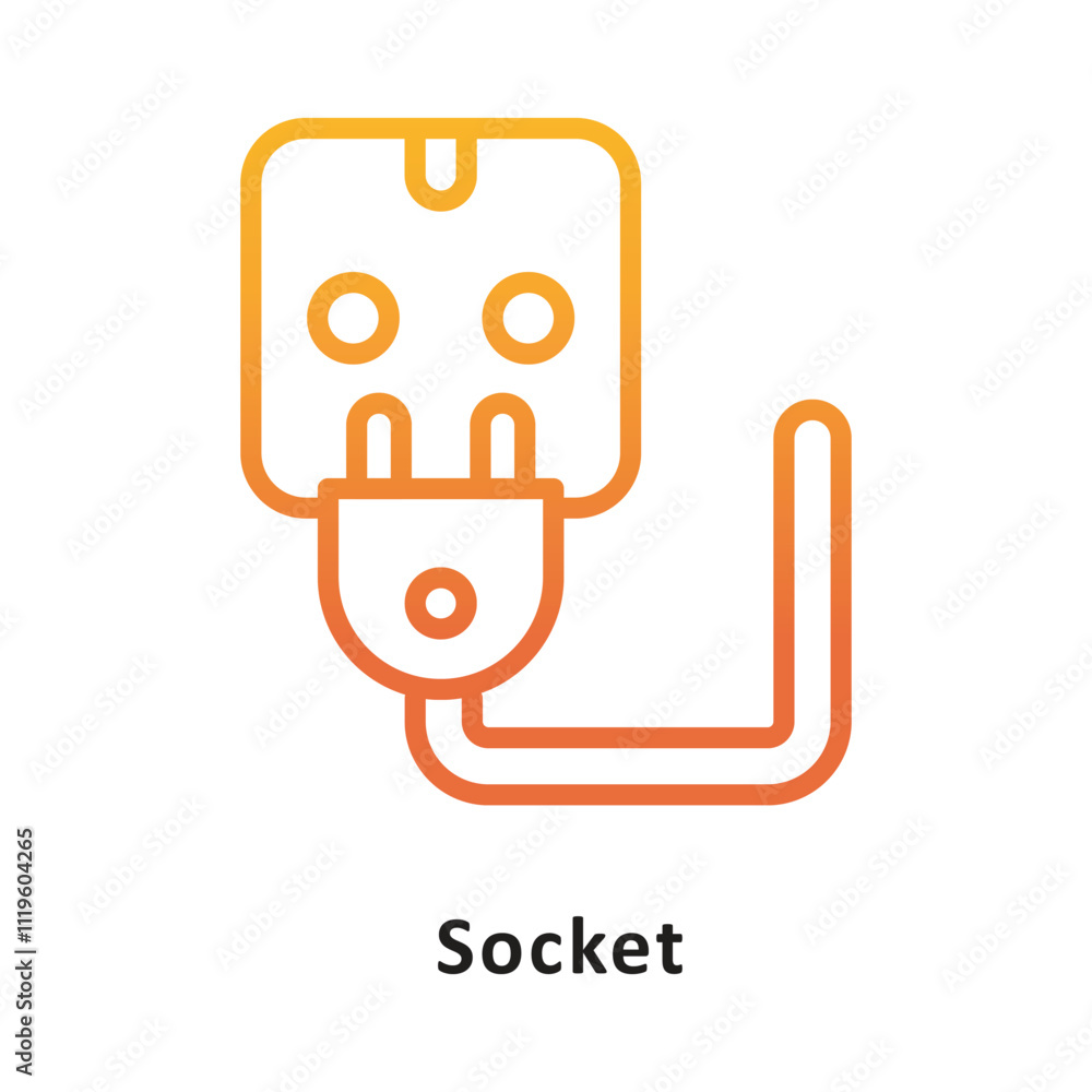 Poster socket vector gradient outline icon. eps 10 file