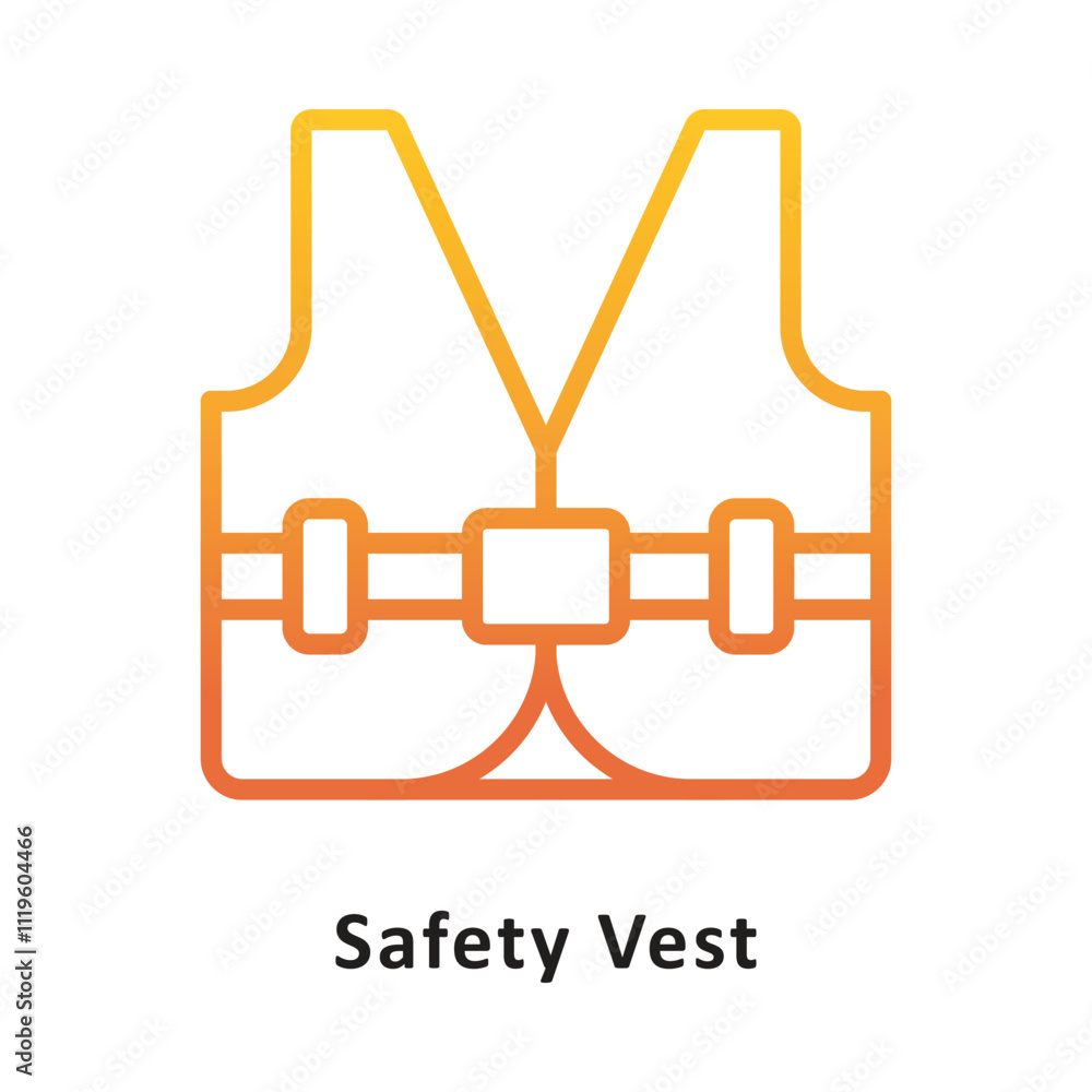 Poster safety vector gradient outline icon. eps 10 file