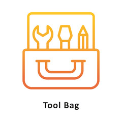 Tool Bag Vector Gradient Outline Icon. Eps 10 File 