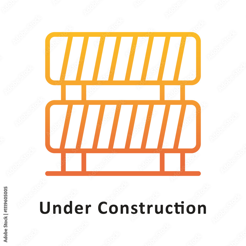 Poster under construction vector gradient outline icon. eps 10 file