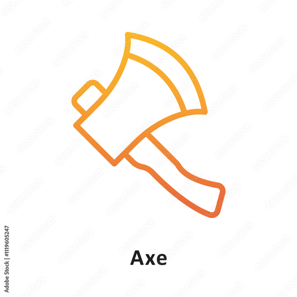 Poster axe vector gradient outline icon. eps 10 file