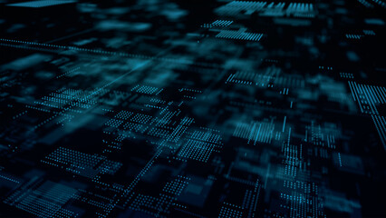 Futuristic hi-tech illustration. Concept of data transmission in cyberspace. Science technology background. Matrix. Binary code. Big data visualization. Vector illustration.