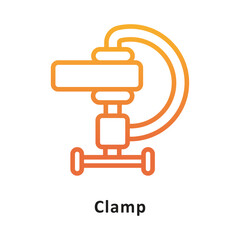 Clamp Vector Gradient Outline Icon. Eps 10 File 