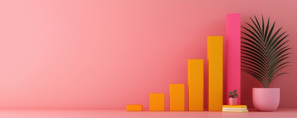 Obraz premium Vibrant growth arcs in personal finance achieving goals infographic