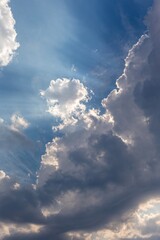 Dramatic Sky With Fluffy Clouds and Bright Sunlight no dust trails on the matrix and no noise with no dust trails on the matrix and no noise