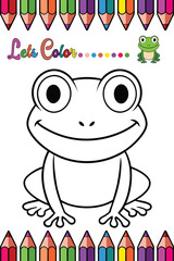 Frog Coloring Page for Kids Fun Animal Outline Design for Creative Activities

