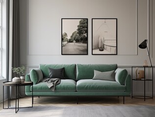 Modern living room with sofa.