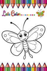 Butterfly Coloring Page for Kids Fun and Creative Insect Outline Design

