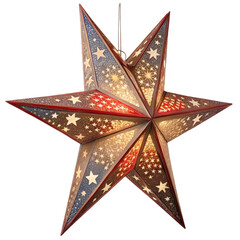 Colorful Fourth of July Star-Shaped Lantern Decoration