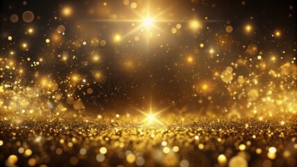 Abstract motion background with shining gold particles and sparkle shine light, glitter, gold, abstract, motion, background