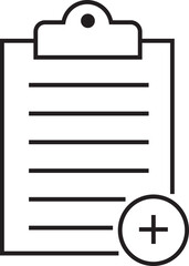 Checklist icon with check mark document gear pencil tables analytics questionnaire notes and notebooks on a clipboard symbol line vector isolated on transparent background.