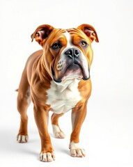 Fototapeta premium American bulldog breed in white background