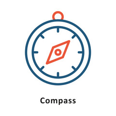 Compas Vector Two Colors Outline Icon. Eps 10 File  © Optima GFX