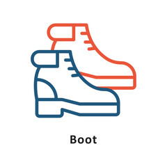Boot Vector Two Colors Outline Icon. Eps 10 File 