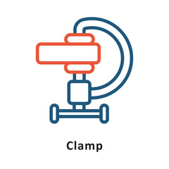 Clamp Vector Two Colors Outline Icon. Eps 10 File 