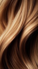 Naklejka premium Abstract background with milk chocolate or mocha mousse liquid texture. Light brown wallpaper with waves and streaks. Coffee color with space for text.