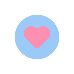 Heart icon in flat style. Love symbol vector illustration on white isolated background.