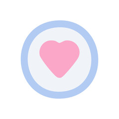 Heart icon in flat style. Love vector illustration on white background.