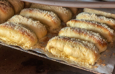 Homemade cakes with chocolate cream inside 