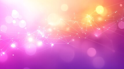 Abstract background with glowing network connections and bokeh, futuristic technology concept.