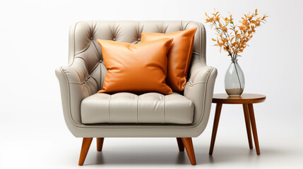 Fototapeta premium Comfortable elegant sofa armchair isolated on white