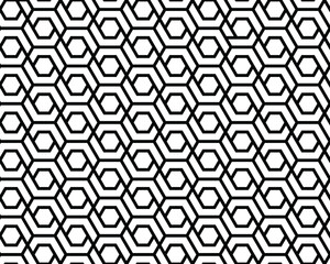 Black hexagons pattern, seamless background